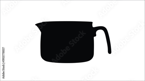 A simple black silhouette of a ceramic pitcher with a handle silhouette