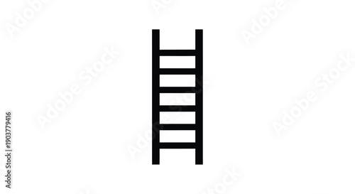 Simple black ladder illustration against a plain white background