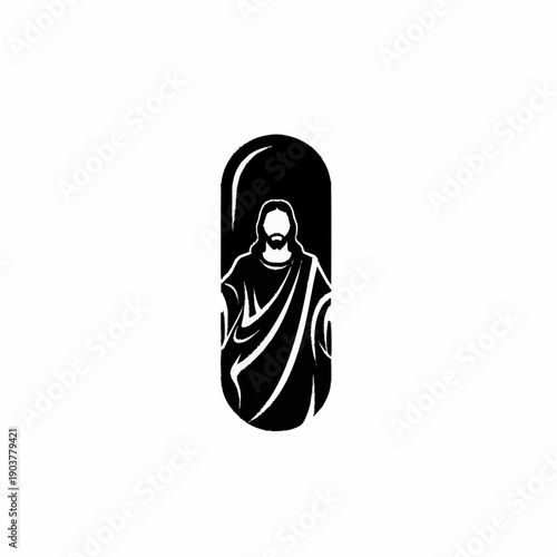 Jesus Christ Religious Iconography Silhouette.