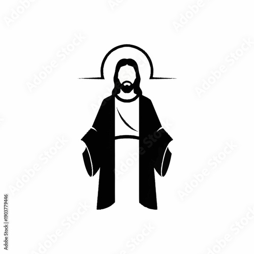 Jesus Christ Religious Iconography Silhouette.