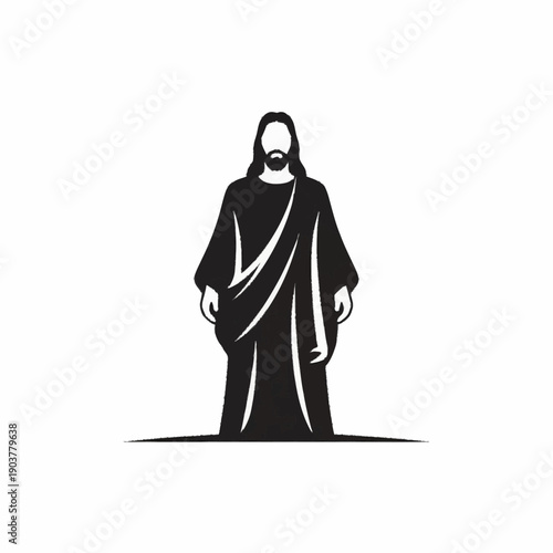 Stylized Silhouette of Jesus Christ Standing.