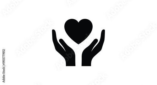 Hands cradling a heart a symbol of care love and protection