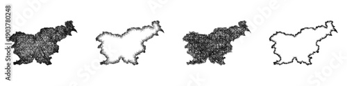 Sketch Slovenia map design set