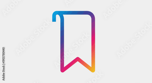 Colorful gradient bookmark icon representing saving content and digital organization for user