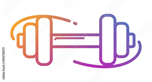 Dynamic gradient dumbbell icon for fitness, strength training, and workout routines symbolizing