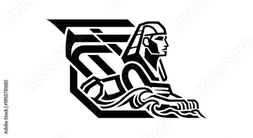 Egyptian sphinx art vector illustration