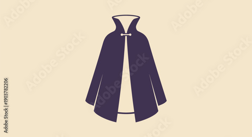 Elegant cloak silhouette on light background
