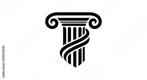 Elegant column illustration on white background