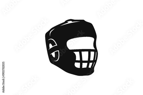 Protective Gear: A bold depiction of a headgear symbolizing strength, defense, and the spirit of competition in sports.
