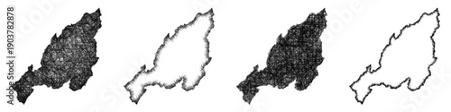 Sketch Nagaland map design set