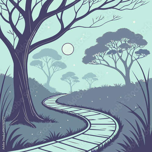 Journey Through Silent Abstract Pathways: Minimalist Visual Representing Contemplation, Introspection, and Serene Discovery