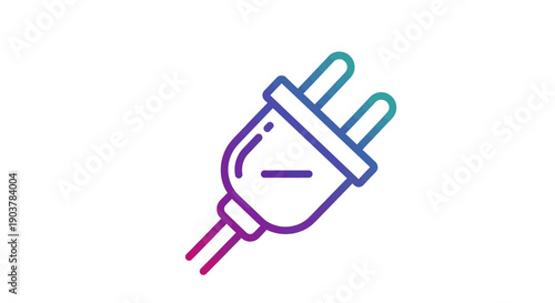 Vibrant Gradient Electric Plug Icon for Power and Connectivity Solutions Digital Design Asset