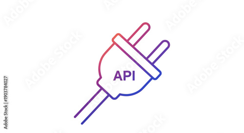 API integration concept: a digital plug connecting various software applications and systems