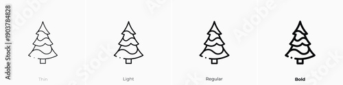 fir icon. Thin, Light, Regular And Bold style design isolated on white background