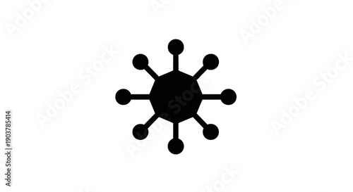 Black virus icon on white background simple illustration.