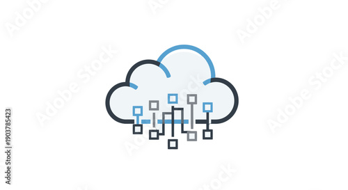 Cloud Computing Data Storage Network Icon.