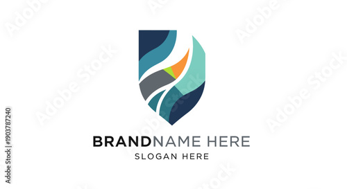 Free Download Abstract Logo Design Template with Colored Shapes. - GFXLoad