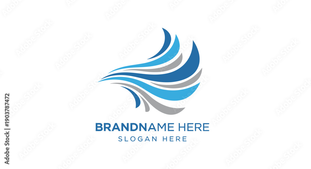 Fototapeta premium Blue Abstract Logo Design Template.
