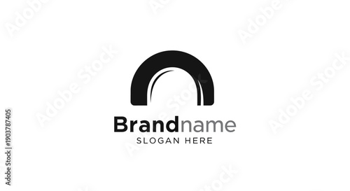 Black Logo Design Template with Placeholder Text.