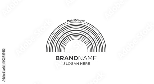 Black Logo Design Template with Arches.
