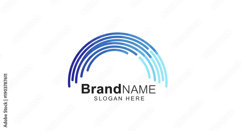 Obraz premium Blue Gradient Logo Design Template Placeholder.