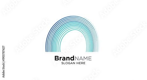 Blue Green Gradient Arch Logo Design.