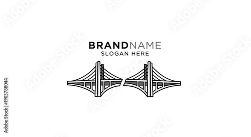 Bridge Logo Template Design Element Black White.