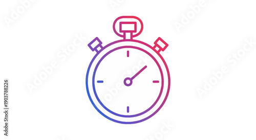 A vibrant gradient line art stopwatch icon representing time management and speed measurement