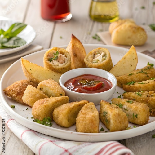 Crunchy cheese finger food plate high resolution picture