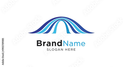 Modern Blue Logo Design Template Placeholder.