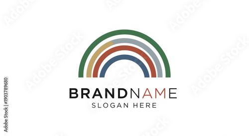 Multicolored Rainbow Logo Design Template.