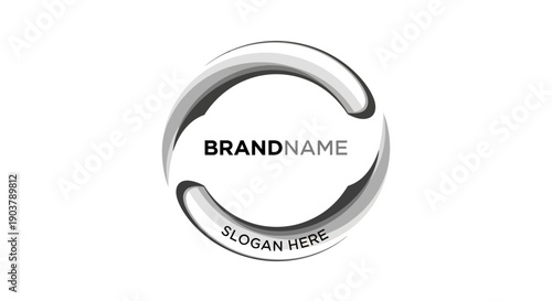 Silver Circle Logo Template Placeholder Design.