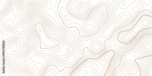 topographic line contour map background, Topographic map and landscape terrain texture grid, Abstract lines background.Contour line background graphic. Concept of simple geography and terrain.
