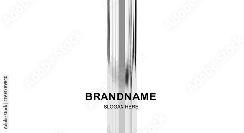 Silver Metallic Tube with Brandname Text Overlay.
