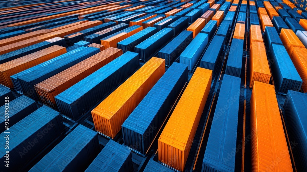 Fototapeta premium Colorful containers form artistic landscape