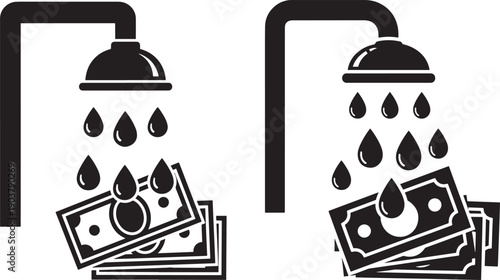 Money shower, currency falling