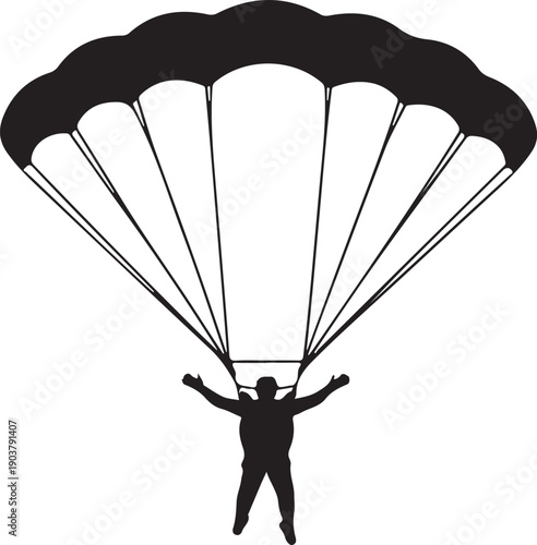 parachute, parachuting, skydiving, parachutist, airborne, adventure sports, extreme sports, free fall, air - Skydiving and Parachuting Action Silhouette Art
- Extreme Sports Parachutist Vector Graphic