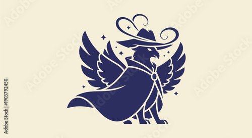 Fantasy bird character with a hat