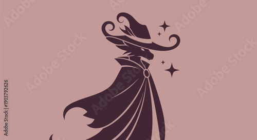 Fantasy creature in wizard costume illustration