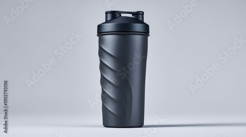 Stylish black shaker bottle ready for gym action