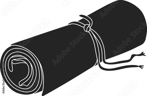Rolled Prayer Mat Silhouette Vector