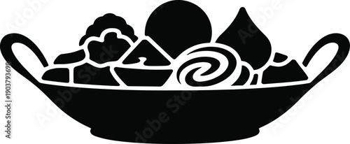Traditional Indian Food Bowl Silhouette