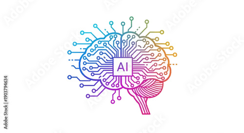Artificial Intelligence Brain Concept Digital Technology and Machine Learning Future Mind