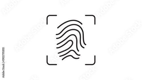 Fingerprint icon. Finger print scan for biometric security, digital authentication, secure identification, login, recognition. png and vector