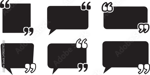 Speech bubble, speech balloon, chat bubble line art icon for apps and websites. Set of speech bubble, comic sticker, chat box and empty social media message balloon silhouette
