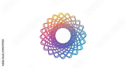 Colorful geometric spirograph design with gradient hues creating a modern abstract visual perfect