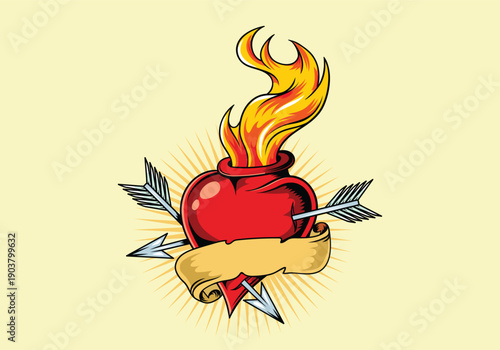 vector illustration of a burning candle