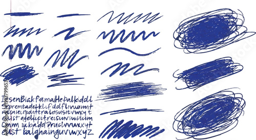 Mega bundle of different ink brush strokes:rectangle,square and round freehand drawings.Ink splatters,grungy painted lines,artistic design elements:waves,circles,triangles.