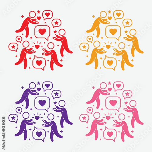 World Compliment Day Community Illustration with People Sharing Love Messages