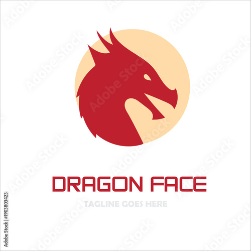 Dragon Face Logo Design Template Vector